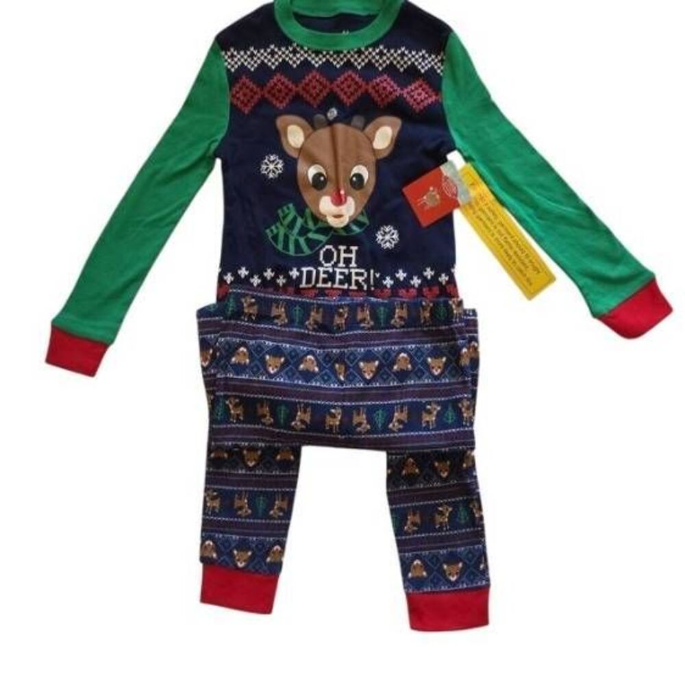 Rashid 2-Piece Rudolph the Red Nosed Reindeer OH, Deer! Sleepers Size 4/5